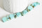 EP Perle carrée en turquoise naturelle 12x4mm, le fil-G1119