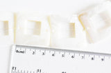 EP-Perle carrée nacre blanche naturelle, perle nacre carré,nacre naturelle coquillage blanc,création bijoux, 34mm,x 2-G935