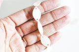 EP Perle connecteur ovale nacre blanche-beige naturelle, nacre carré,nacre naturelle, coquillage marron, 23-34mm,x5 G5137