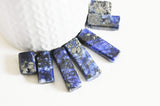 EP Perle rectangle lapis Lazulis naturel, pierre naturelle x7 (G4897)