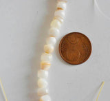EP Perles coquillage beige nacre fil 145 perles - G531