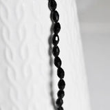 EP Perles verre noir, Perles verre, perle forme ovale, fourniture créative, grain de riz, verre noir, création bijoux, fil de 70-G564