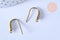 Support crochet hameçon boucle laiton brut 19mm, x6 (G6582)