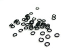 EP anneaux ronds noirs, fournitures créatives, anneaux ouverts, fournitures noires,création bijoux, x 50, 5mm-G710