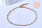 EP-chaine de cheville acier doré 14k résine multicolore chaine doree 1.5-2mm/23cm, x1 (G3662)