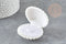 Ecrin bijou coquillage Velours blanc 3.8cm, x1 (G3339)