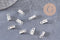 Embouts corde argenté pincer 10mm, x50 (4.6g) (G1400)