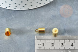 Embouts corde laiton doré à coller 9.5x6mm, x10 (G8363)