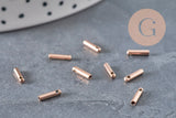 Terminadores de cordón acero inoxidable oro rosa IP 7x1.6mm, x10 (G11262)