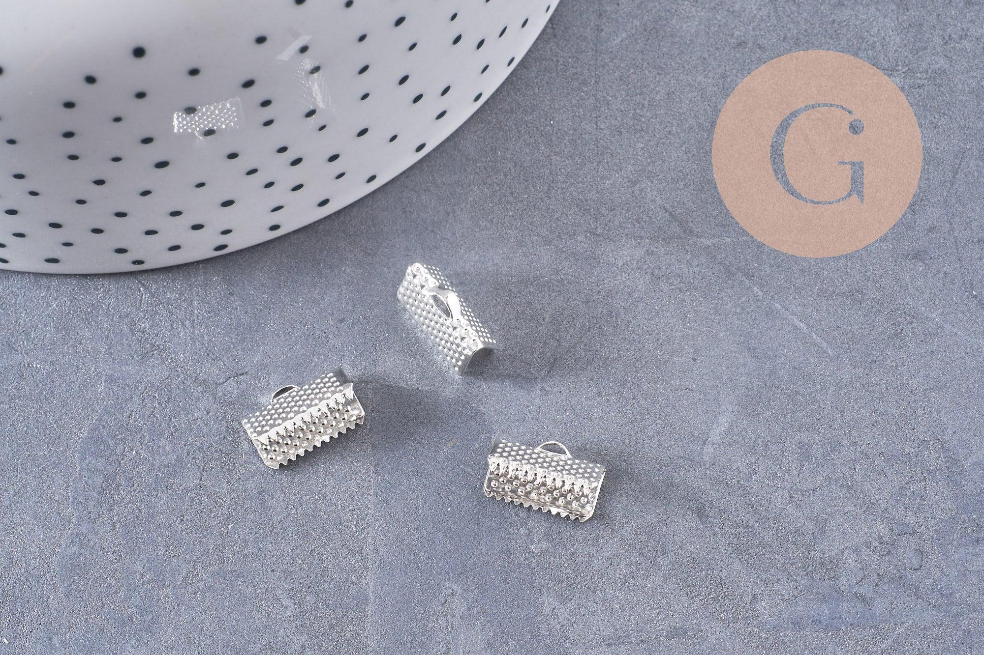 Embouts ruban fer argenté 13mm, x50 (22.8gr) (G0900)