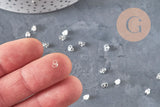 Stainless steel 304 silver-plated 4mm clasps for studs, x20 (G11171)
