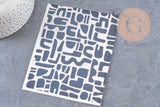 Feuille de transfert polymère – Motifs géométriques Noir & blanc 14x10 cm, x1 (G10784)