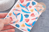 Feuille de transfert polymère – Perroquets multicolores 14x10 cm, x1 (G10771)