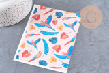 Feuille de transfert polymère – Perroquets multicolores 14x10 cm, x1 (G10771)