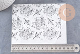 Feuille de transfert polymère – Pivoines Noir & blanc 14x10 cm, x1 (G10762)