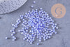 Grosse Perle rocaille rayé bleu blanc 3-3.5mm, x10gr (G10682)
