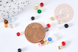 Grosse perles rocaille multicolore 4mm, x10g (G8644)