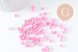 Grosses perles de rocaille rose 2.5-3mm, x10 gr (G3732)