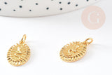 Médaille serpent laiton doré 18k cristal,sans nickel,cadeau anniversaire, Pendentif zircon,17mm, x1 G2416
