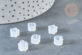 Moules petits en silicone lune, fleur pour résine 8~8.5mm, x2 (G8329)