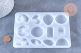 Moule en silicone création boucles créoles résine 171x126mm, x1 (G6297)