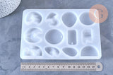 Moule en silicone création boucles créoles résine 171x126mm, x1 (G6297)