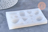 Moule en silicone pour fabrication pendentifs pierre précieuse, x1 (G5666)