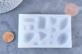 Moule en silicone pour fabrication pendentifs pierre précieuse, x1 (G5666)