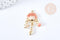 Pendentif Coquillage émail coloré zamac doré 35.5mm, Pendentif doré estival, x1 G8859