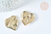 Pendentif Feuille zamac doré clair 31mm, x1 (G9059)