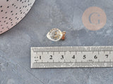 Pendentif Fraise verre transparent fer doré 17mm, collier pendentif , x1 (G9043)