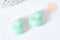 Pendentif Renard Verre vert clair façon jade 18mm, pendentif animal cristal, x2 (G6909)