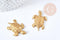 Pendentif Tortue non percé laiton brut 33mm, fabrication bijoux thème océan x1 G8200