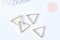 Pendentif Triangle laiton brut 15mm, création bijoux géométriques dorés, x 5 G6556
