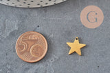 Pendentif acier doré inoxydable étoile 12mm x1 (G6147)-Breloques et pendentifs-Gingerlily Perles