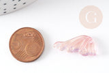 Pendentif aile verre violet rose or 24.5mm ,pendentif verre pour création bijoux, x10 (G5833)