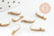 Pendentif breloque goutte laiton brut émail blanc 11mm, x10 (G0808)
