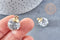 Pendentif bulle verre transparent cristal gris bélière plastique doré 21mm, création sautoir, pendentif vitrine, UNITE G8682