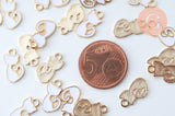 Pendentif chat zamac doré émail blanc 12mm, x5 (G6100)