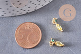 Pendentif citron laiton doré 12mm, x1 (G10283)