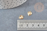 Pendentif coeur acier 304 inoxydable doré 10mm,x5 (G4914)