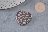 Pendentif cœur millefiori verre murano 27mm, x1 (G7143)