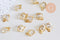 Pendentif coeur or rose cristal zircon,fournitures créatives, pendentif or rose,pendentif cristal, création bijoux,10mm, x 4 (G2919)