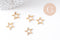 Pendentif connecteur étoile acier 201 inoxydable doré 13mm, x5 (G10512)