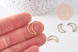 Pendentif connecteur lune acier 201 inoxydable doré 15.5mm, x5 (G10513)