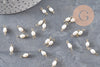 Pendentif connecteur perle naturelle acier 304 inoxydable 11.5mm, x1 (G11053)
