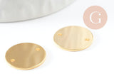 Pendentif connecteur rond acier 201 inoxydable doré 16mm, x1 (G10183)