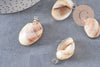 Pendentif coquillage argenté, coquillage naturel,création bijoux, coquillage bijou,coquillage argent, x1,26-38mm-G2311
