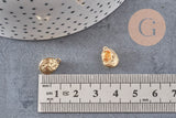 Pendentif coquillage doré 18K,coquillage doré,dorure 18k,coquillage or, 11.5mm x2 (G0160)