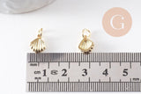 Pendentif coquillage laiton doré 9mm, x2 (G10043)